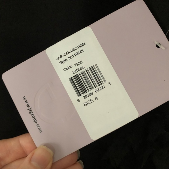 NWT JS Collections Black Ruffle Evening Gown 4 - Picture 9 of 14